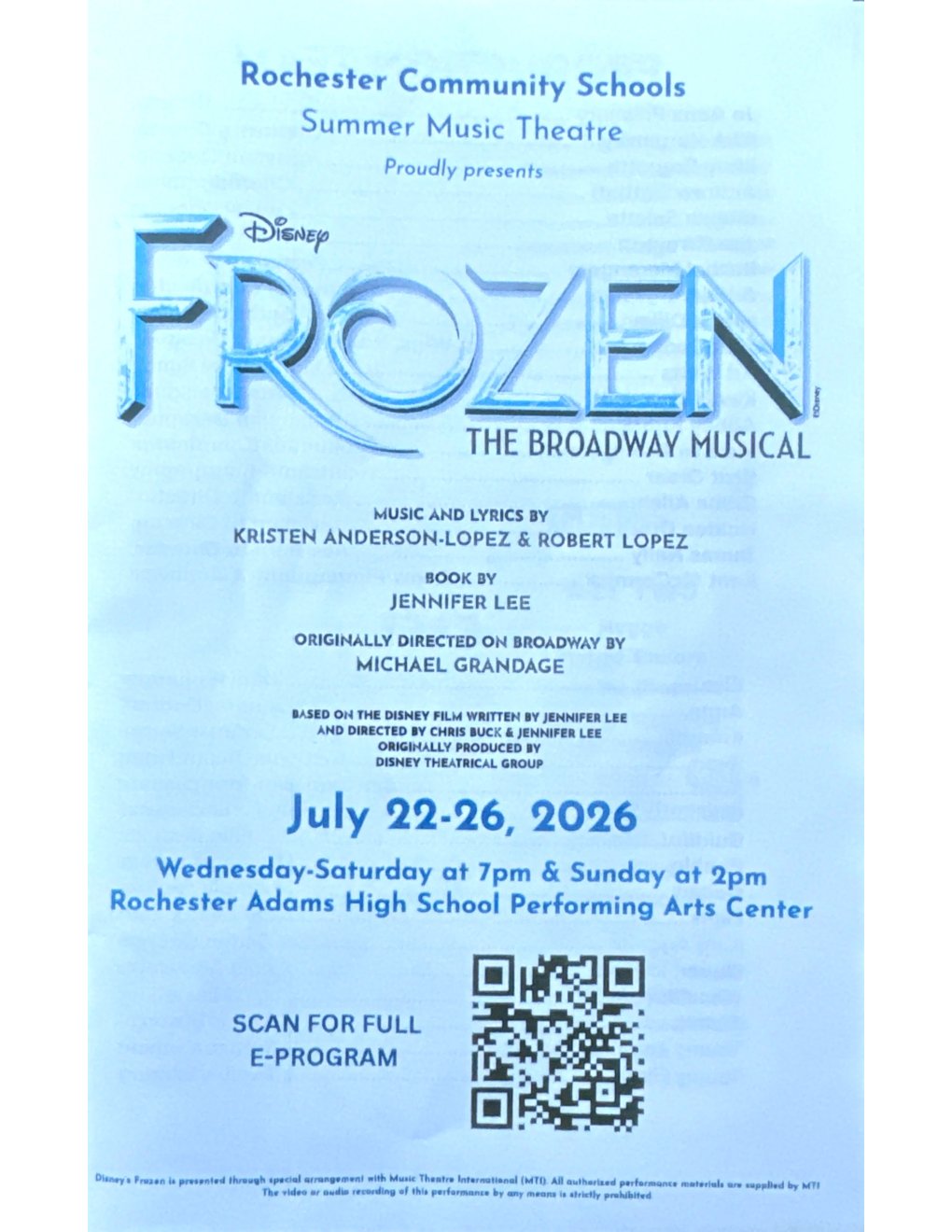 Frozen Company and Orchestra 2026